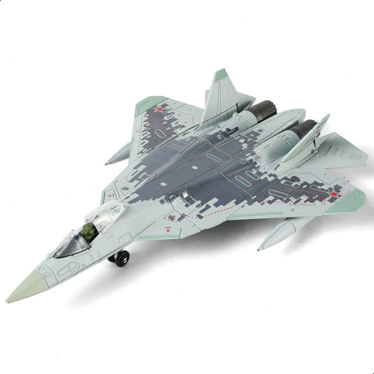 1/72 SU-57 Felon Fighter Jet Quick Build Model Kit, Snap-Fit Stealth Military Aircraft with Display Stand (31 Pieces)