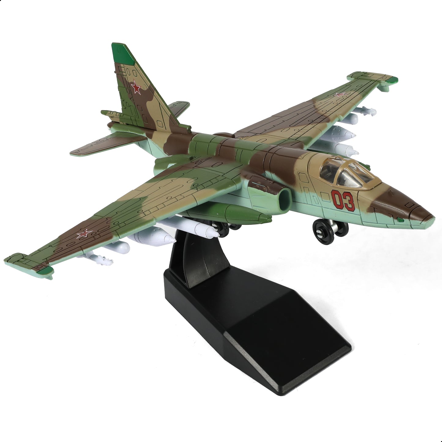 1/72 SU-25 Frogfoot Attack Jet Quick Build Model Kit, Snap-Together Russian Military Aircraft with Display Stand