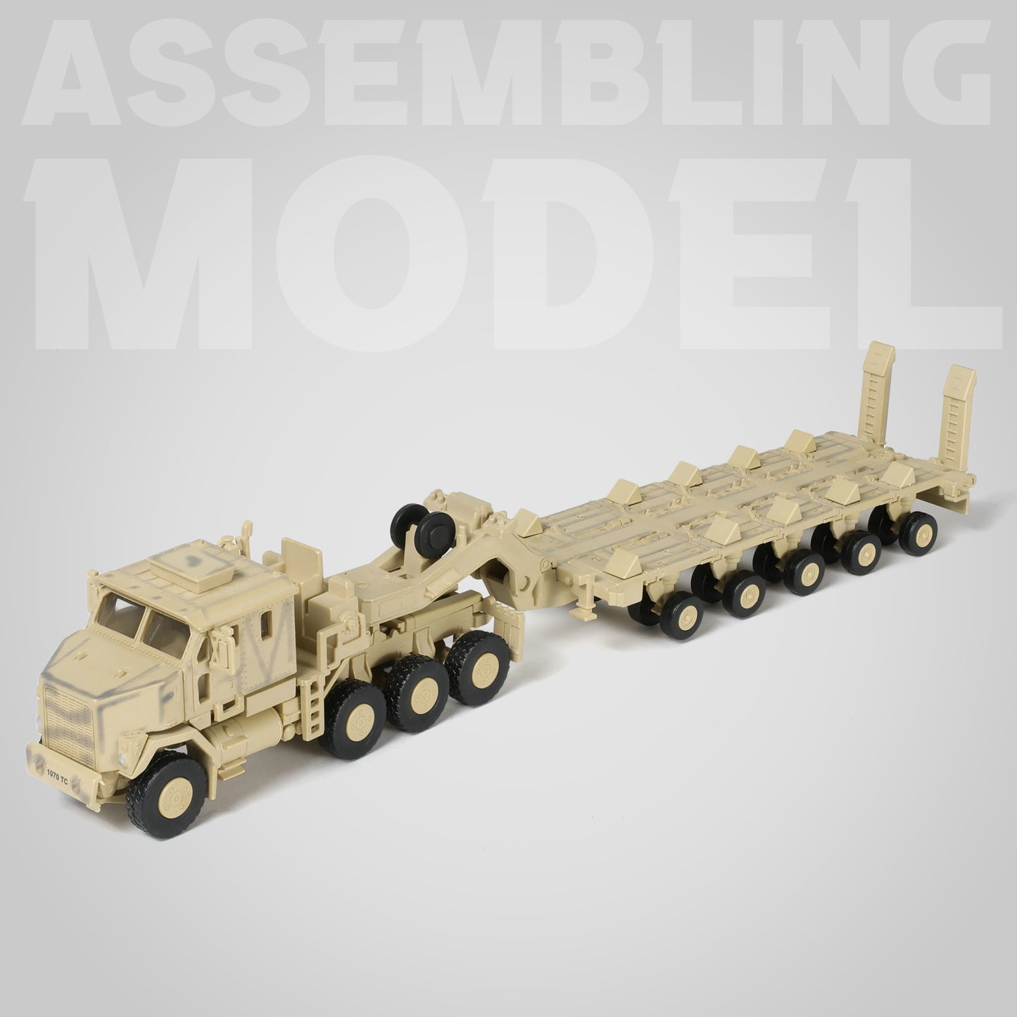 1/72 M1070 Military Truck Quick Build Model Kit (Yellow), Snap-Together Heavy Equipment Transporter Armored Vehicle