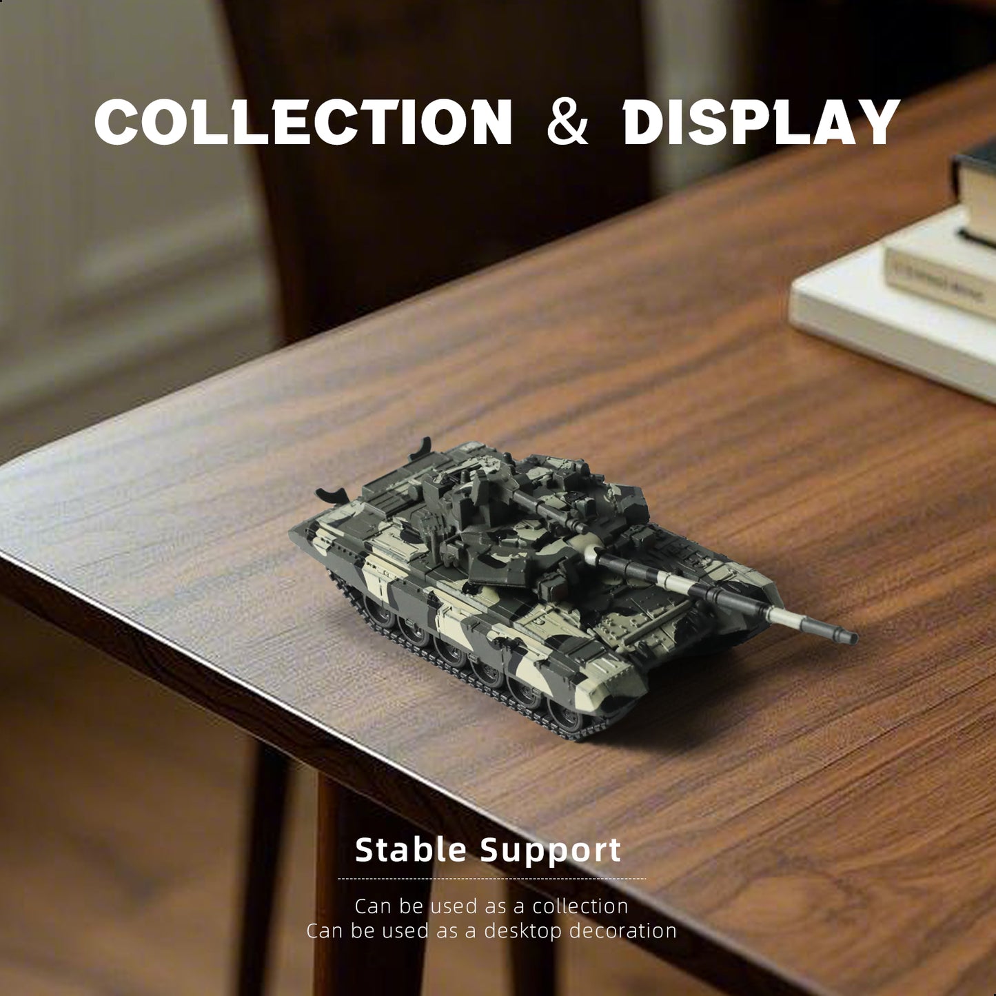 1/72 T-90 Main Battle Tank Quick Build Model Kit, Snap-Together Russian Army Armored Vehicle (12 Pieces)