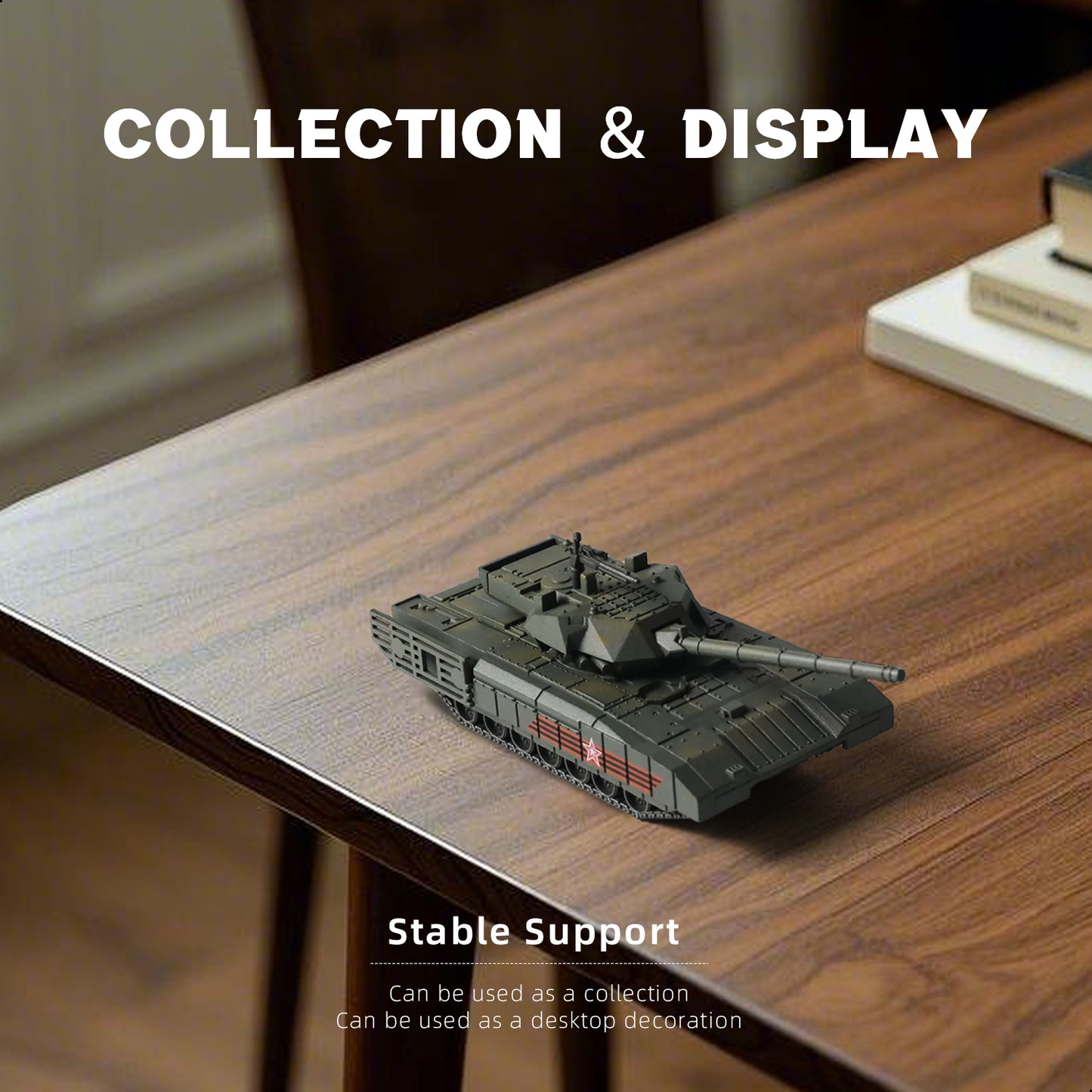 1/72 T-14 Armata Main Battle Tank Quick Build Model Kit, Snap-Together Russian Military Vehicle (14 Pieces)
