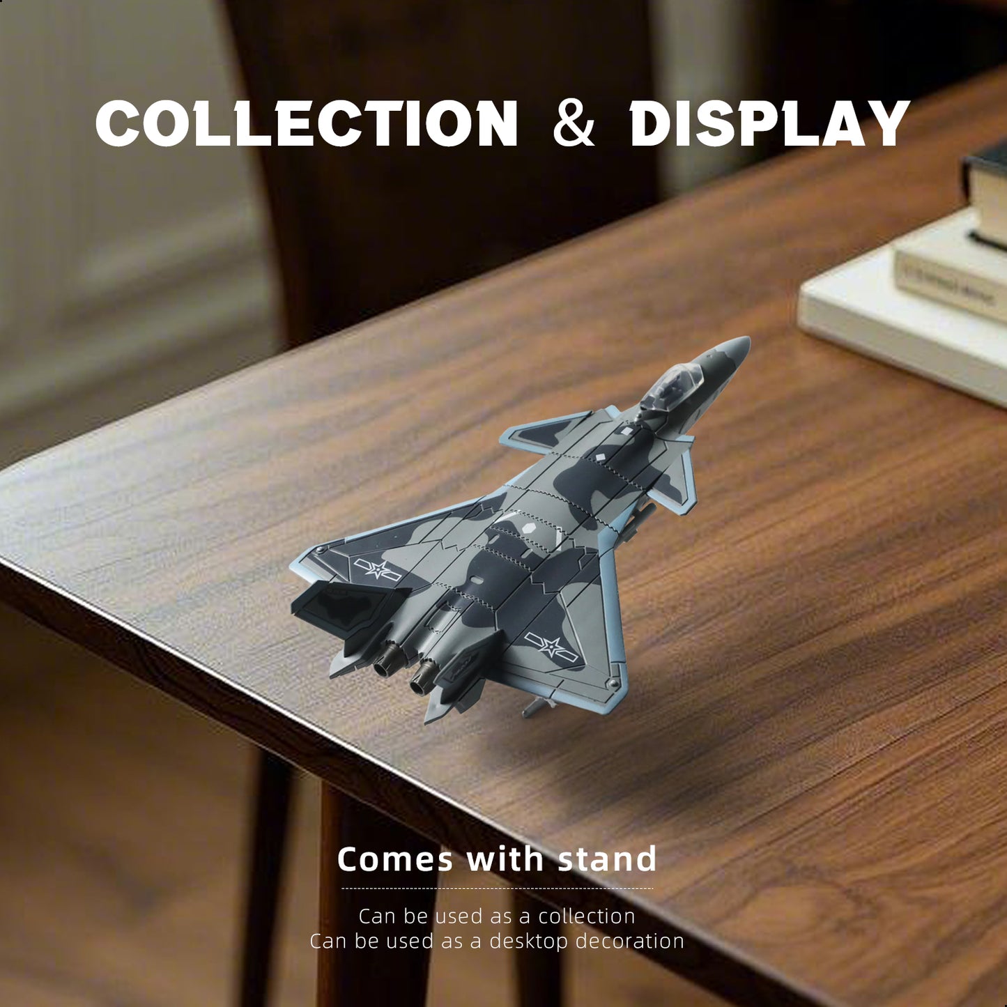 1/100 J-20 Mighty Dragon Fighter Jet Quick Build Model Kit, Snap-Together Stealth Aircraft with Display Stand (26 Pieces)